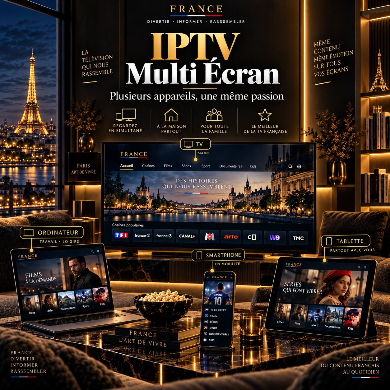 IPTV multi écran sur plusieurs appareils simultanément